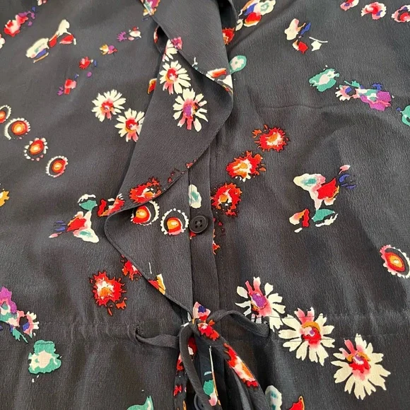 Rebecca Taylor Floral Silk Shirtdress 8